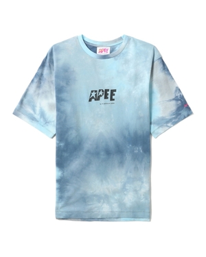 T Shirts Bape Tie-dye graphic slit Bleu Femme | MJO-87091803